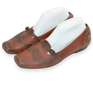 Pikolinos Rust Brown Spectator Wingtip Ombre Leather Square Loafers Shoes 8.5-9
